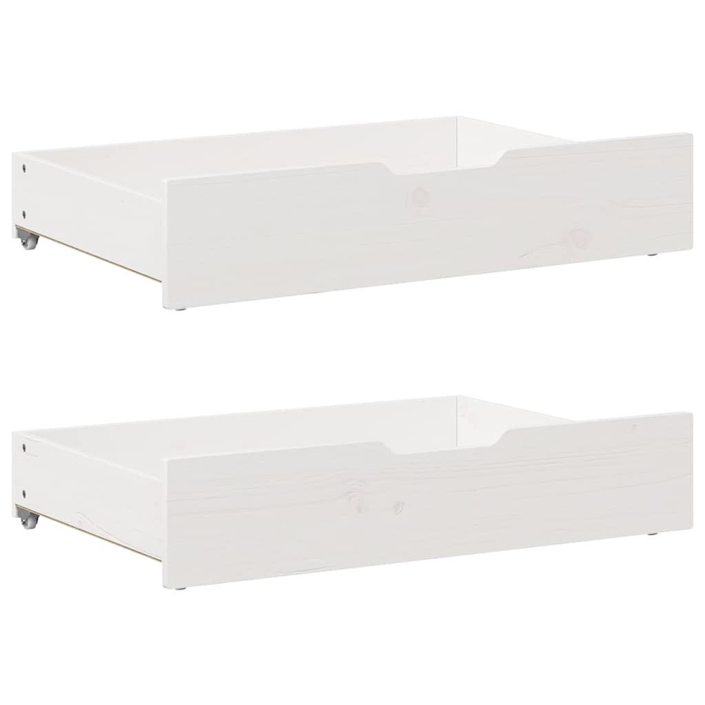 vidaXL Bettschubladen 2 Stk. Weiß 85x55x17 cm Massivholz Kiefer
