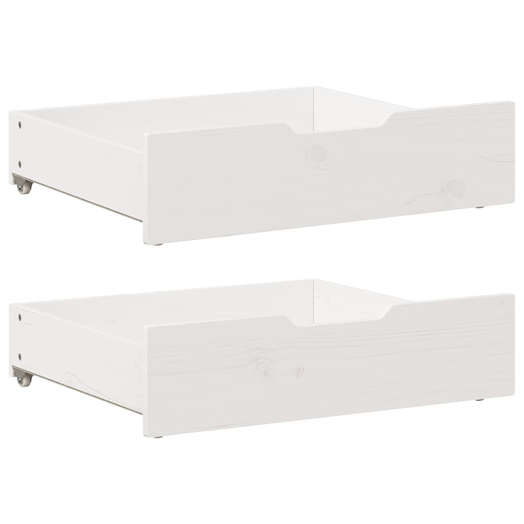 vidaXL Bettschubladen 2 Stk. Weiß 75x55x17 cm Massivholz Kiefer