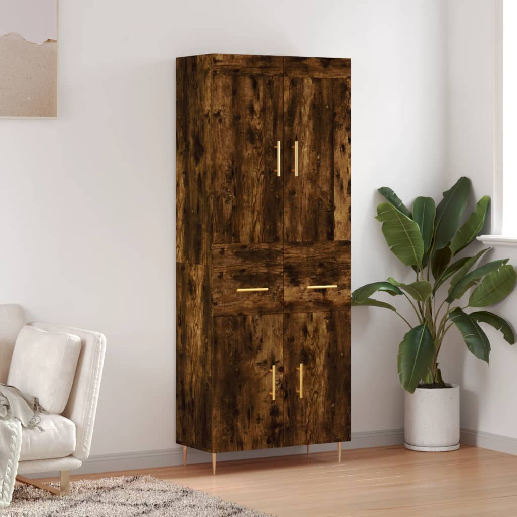 vidaXL Highboard Räuchereiche 69,5x34x180 cm Holzwerkstoff
