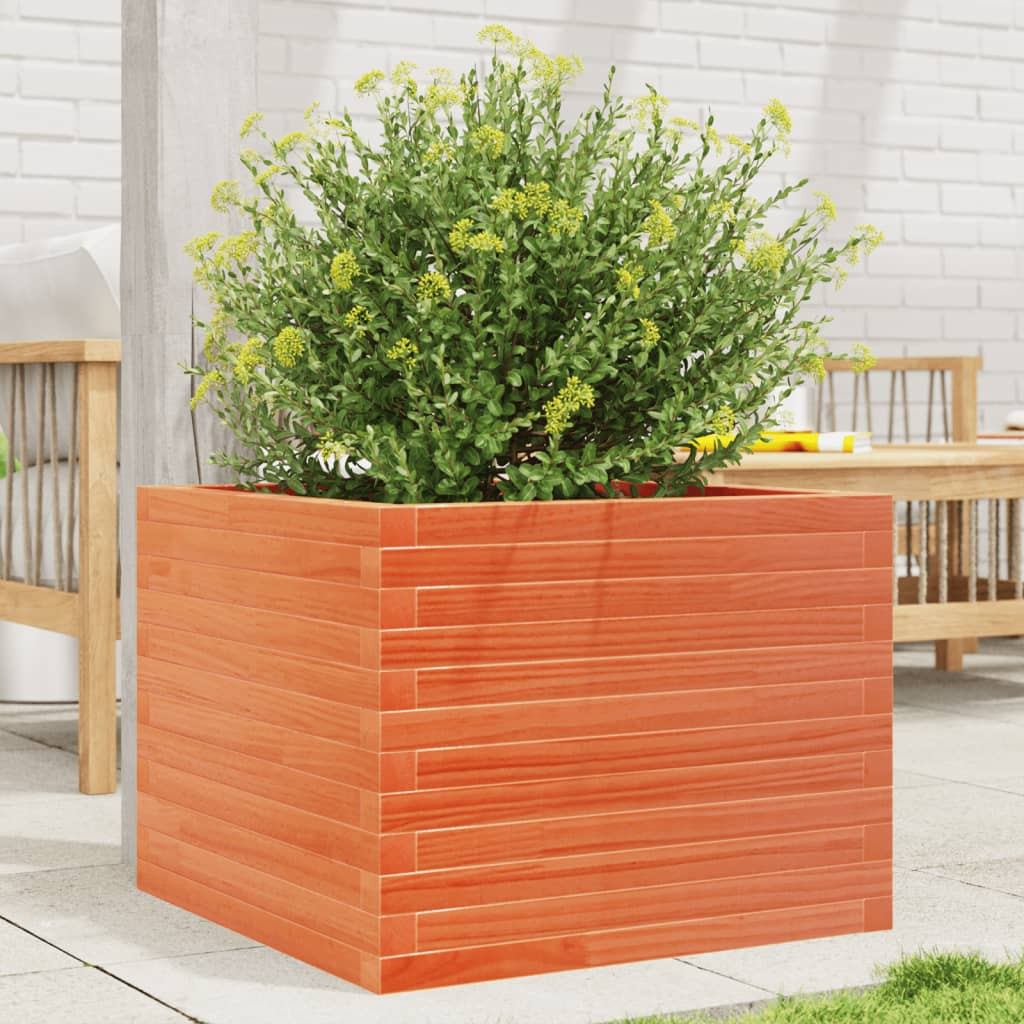 vidaXL Pflanzkübel Wachsbraun 60x60x45,5 cm Massivholz Kiefer