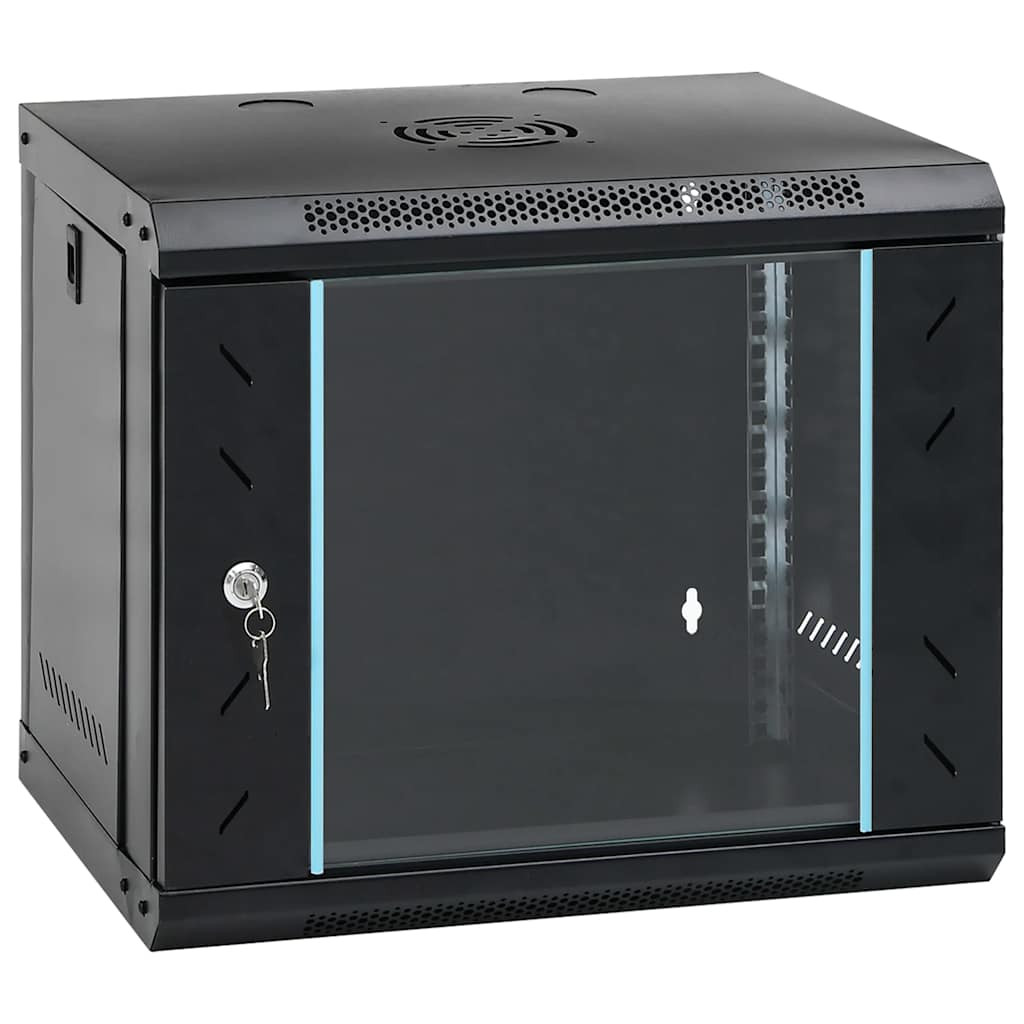 vidaXL 9HE Wandmontierter Netzwerkschrank 19" IP20 53x40x45 cm