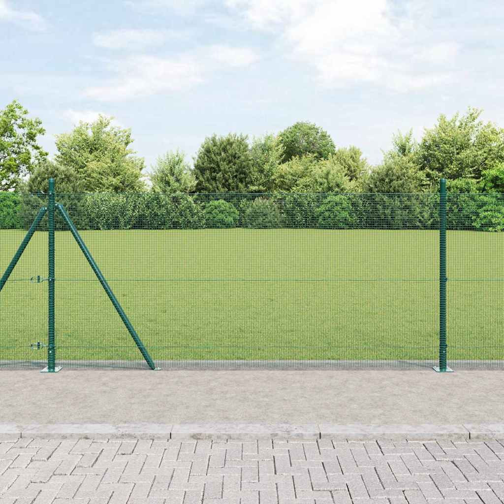 vidaXL Geschweißter Drahtzaun mit Betonsockel 50 x 1 m Grün Netz