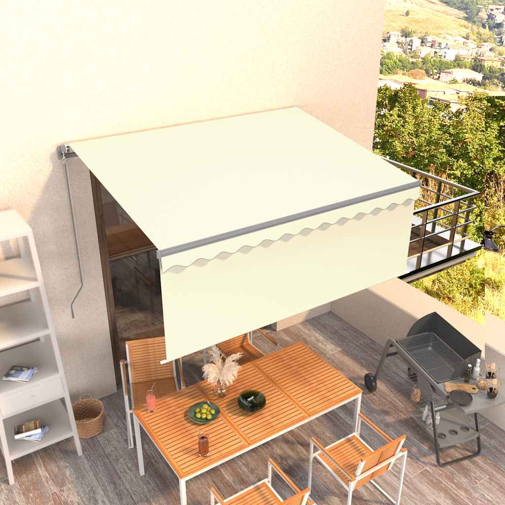 vidaXL Markise Manuell Einziehbar mit Rollo 3,5x2,5 m Creme