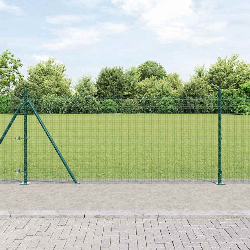 vidaXL Geschweißter Drahtzaun mit Betonsockel 50 x 1 m Grün Netz