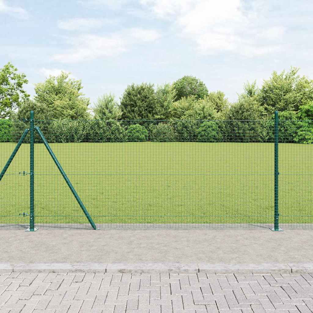 vidaXL Geschweißter Drahtzaun mit Betonsockel 50 x 1 m Grün Netz