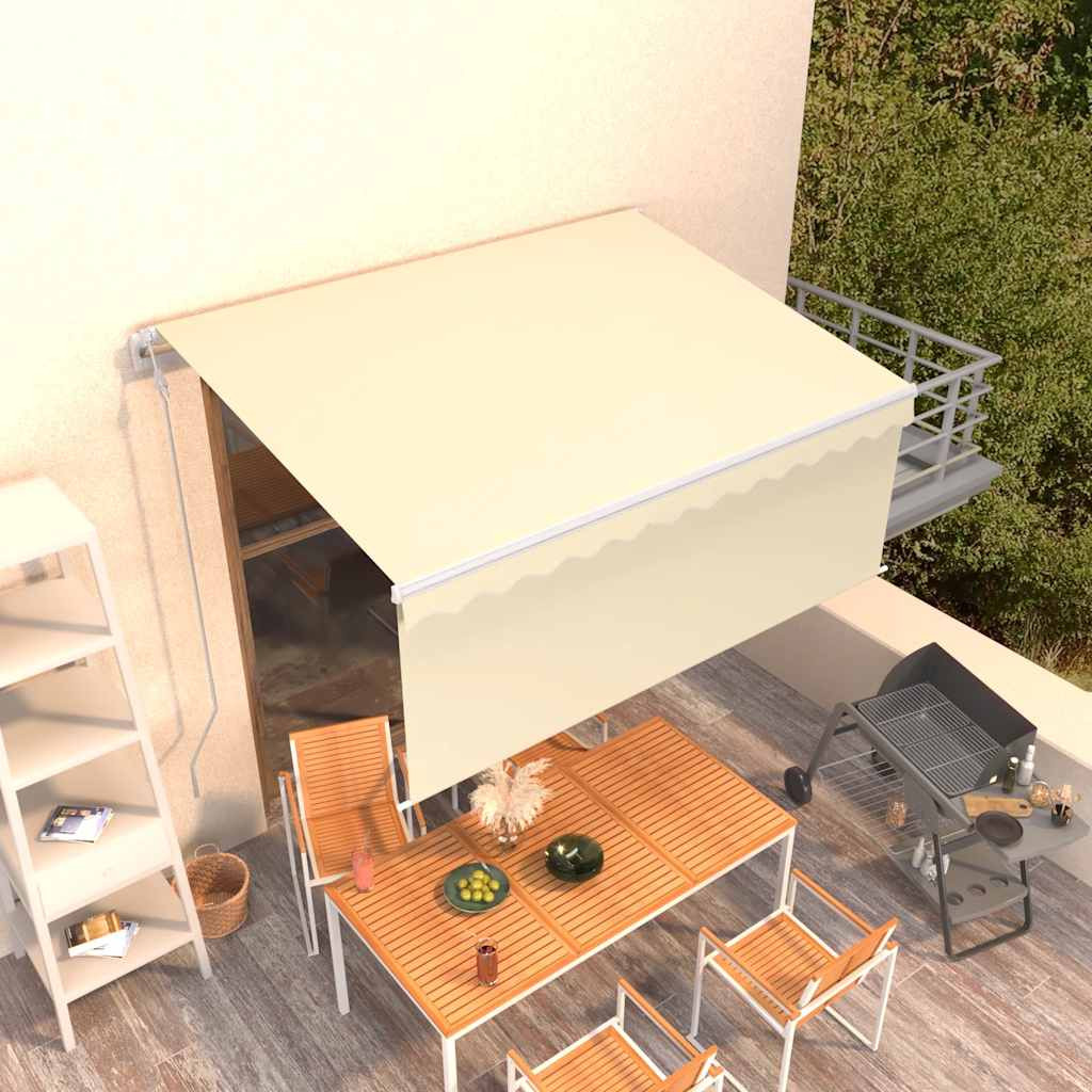 vidaXL Markise Automatisch Einziehbar mit Volant 3x2,5 m Creme