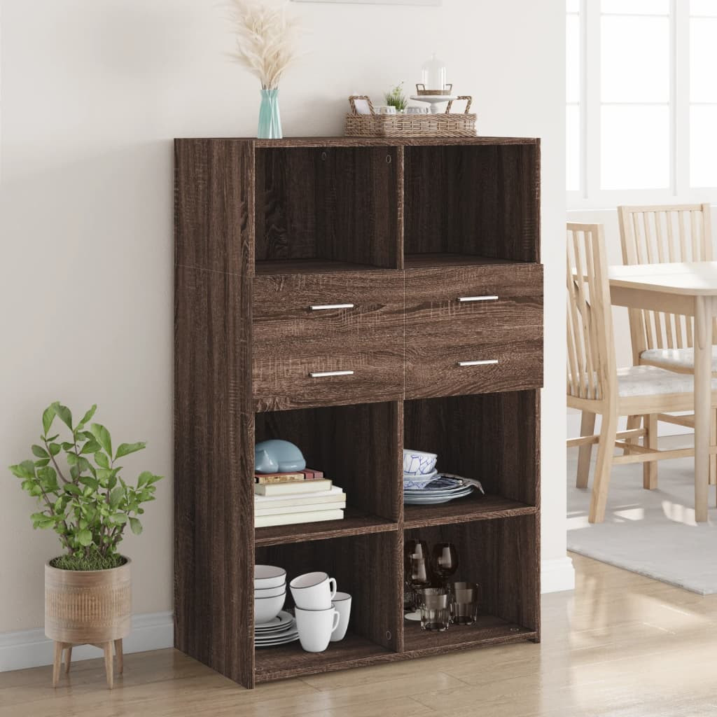 vidaXL Highboard Braun Eichen-Optik 80x42,5x124 cm Holzwerkstoff