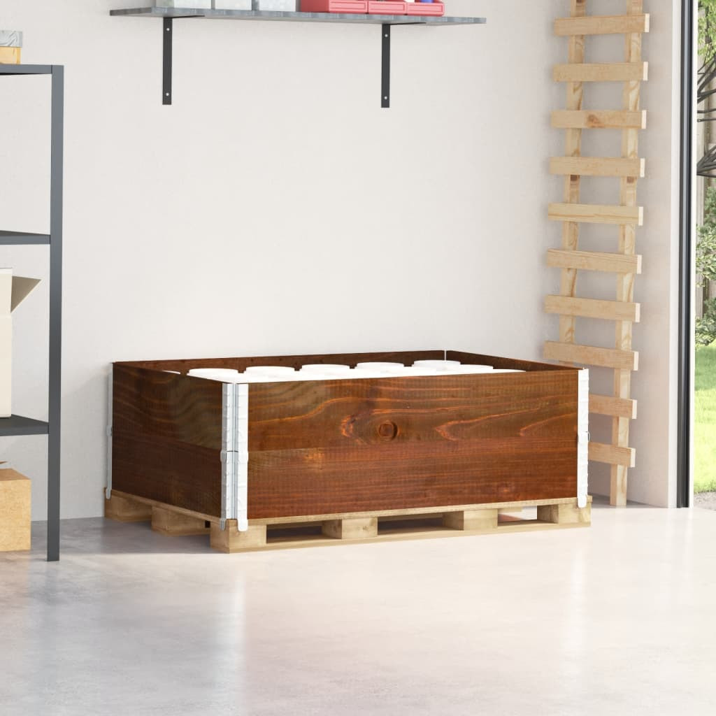 vidaXL Paletten-Aufsatzrahmen 2 Stk. Braun 120x80 cm Massivholz Kiefer