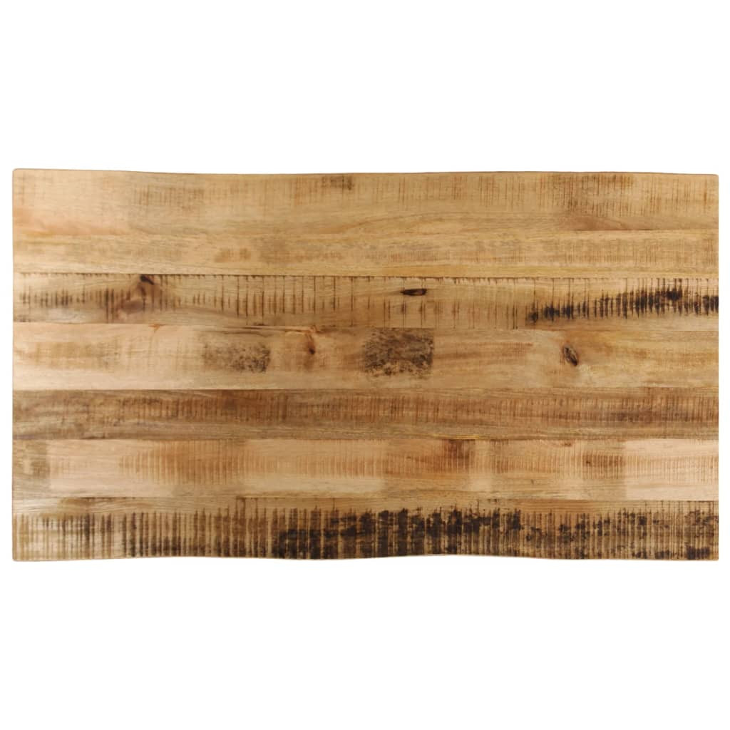 vidaXL Tischplatte mit Baumkante 120x60x2,5 cm Raues Mango Massivholz