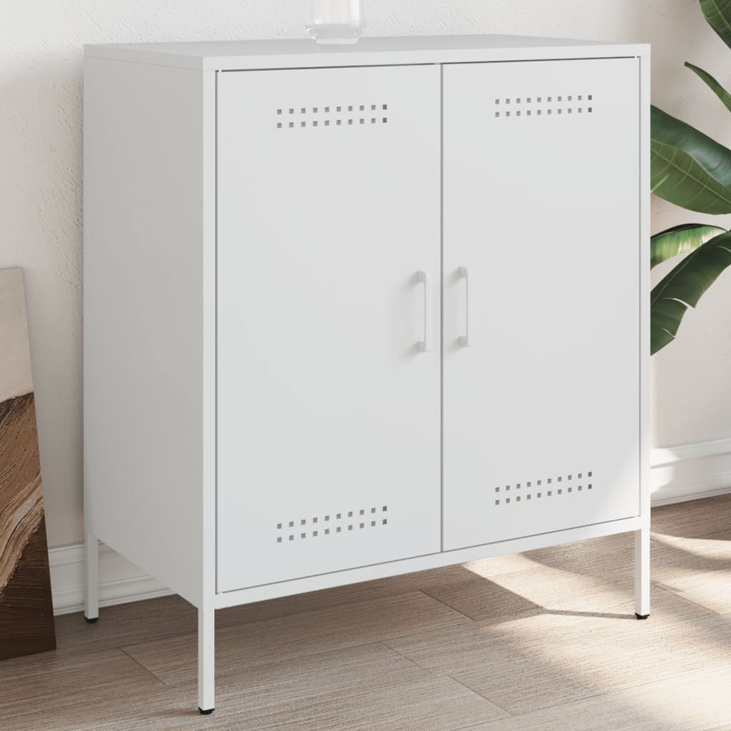 vidaXL Sideboard Weiß 68x39x79 cm Stahl