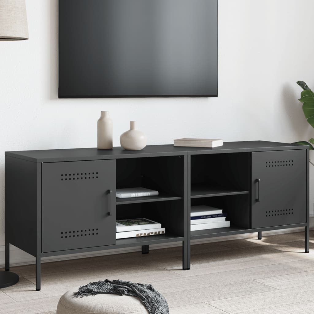 vidaXL TV-Schränke 2 Stk. Schwarz 68x39x50,5 cm Stahl