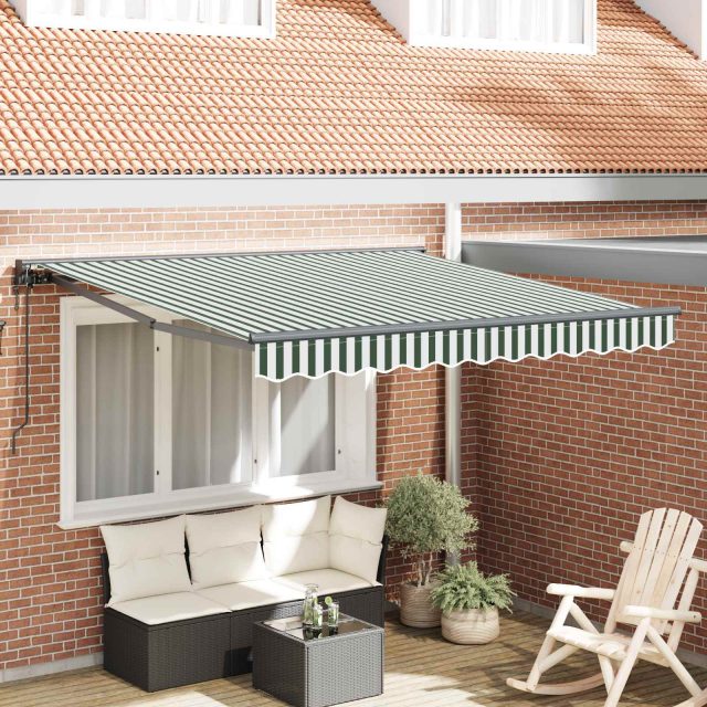 vidaXL Markisenrahmen Grün und Weiß 350 x 250 cm