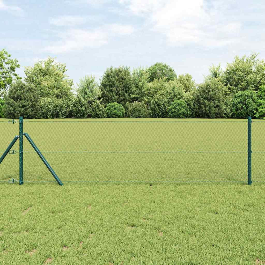 vidaXL Bodenmontierter Sechseckzaun 100 x 0,8 m Grün Netz