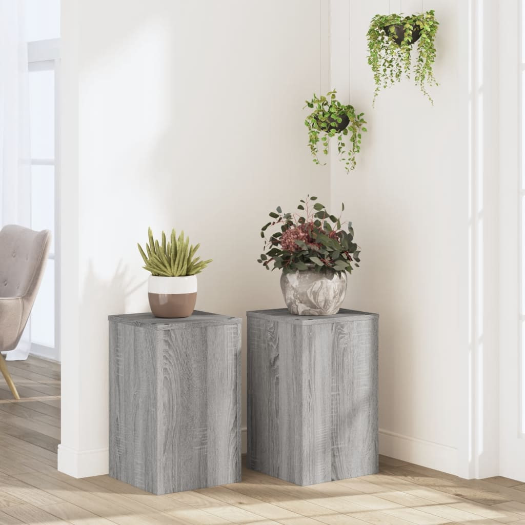 vidaXL Pflanzenständer 2 Stk. Grau Sonoma 30x30x50 cm Holzwerkstoff
