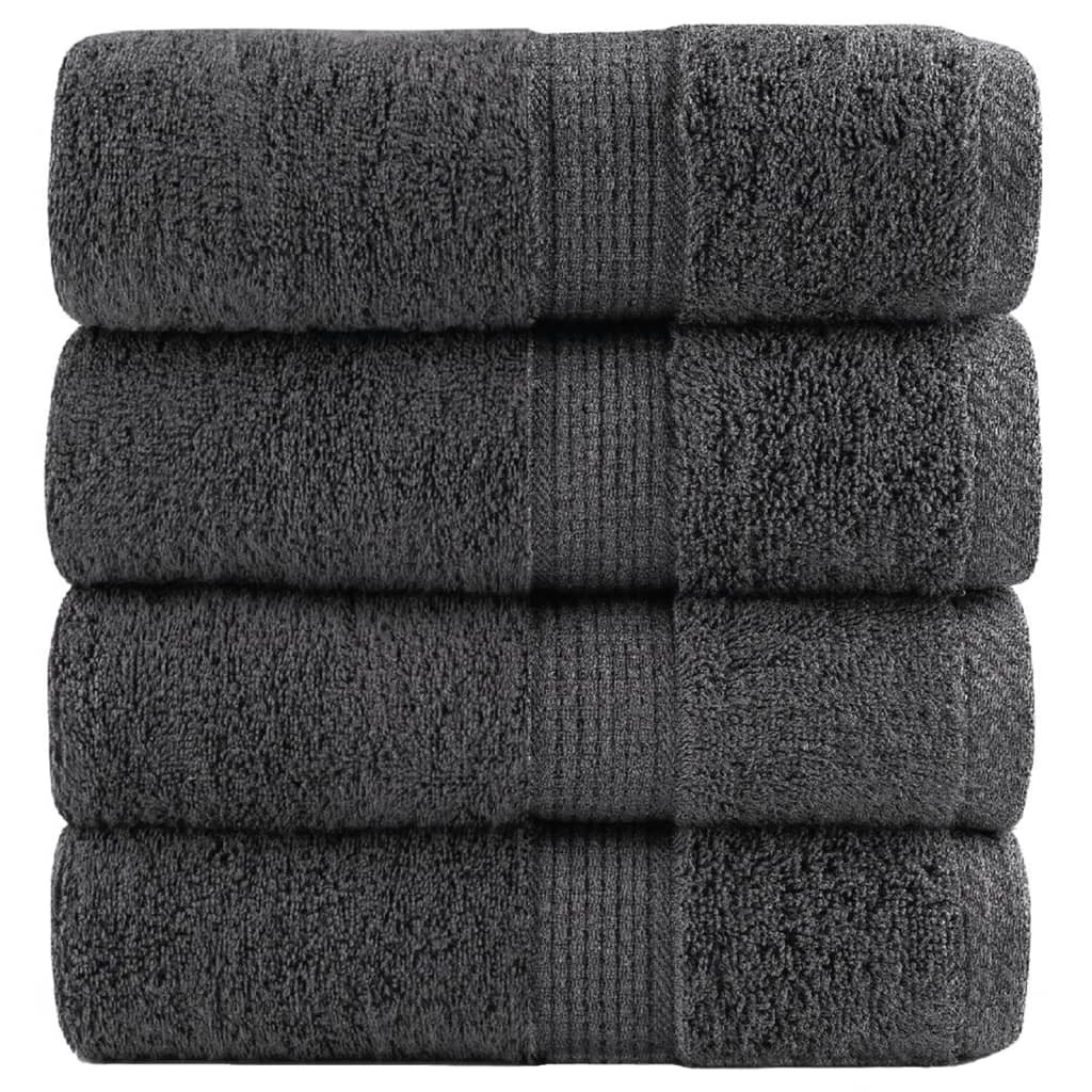 vidaXL Premium-Waschtücher SOLUND 4 Stk. Anthrazit 30x30 cm 600 g/m²