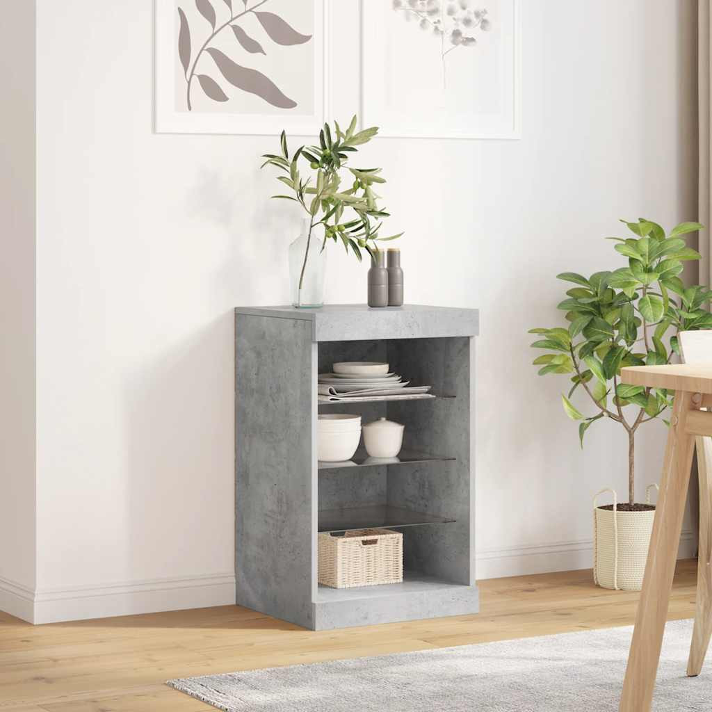 vidaXL Sideboard mit LED-Leuchten Betongrau 41x37x67 cm