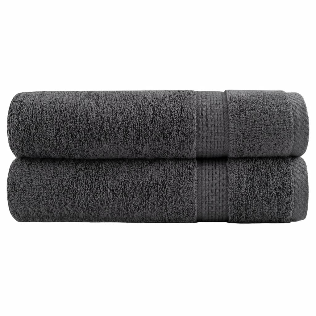 vidaXL Premium Handtücher SOLUND 2 Stk. Anthrazit 50x100 cm 600 g/m²