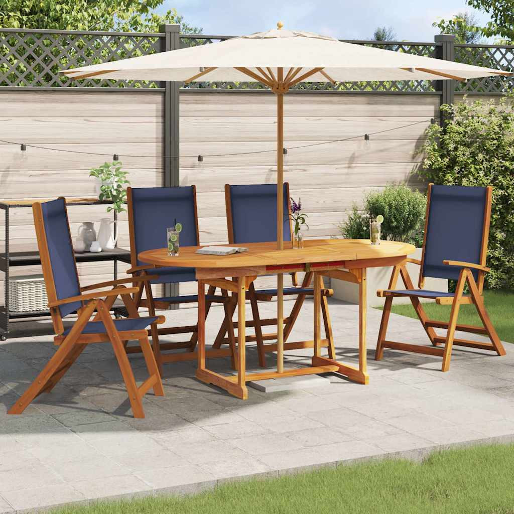 vidaXL Gartenstühle 4 Stk. Klappbar Massivholz Akazie und Textilene