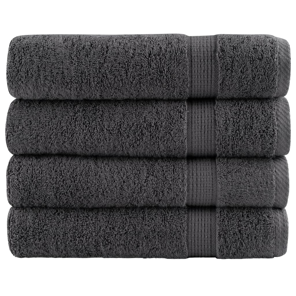 vidaXL Premium Duschtücher SOLUND 4 Stk. Anthrazit 70x140 cm 600 g/m²