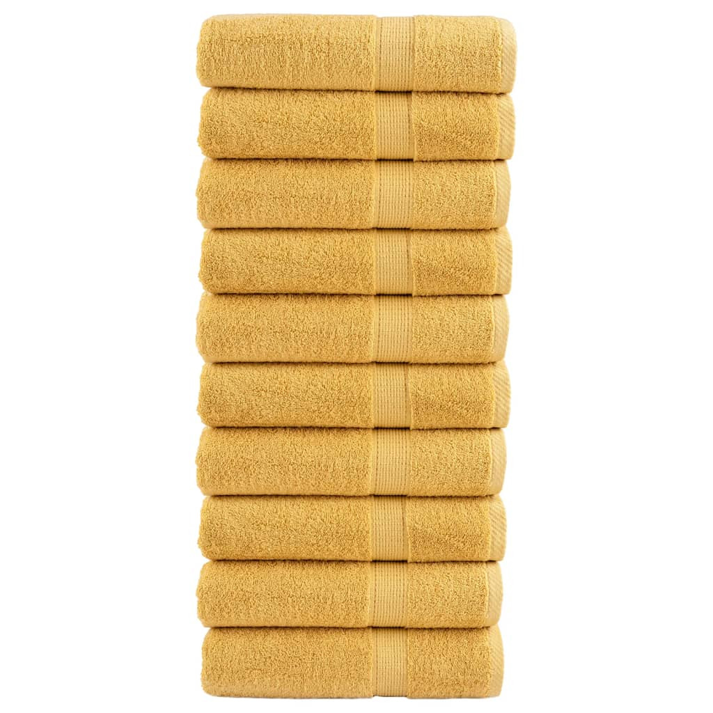 vidaXL Premium Duschtücher SOLUND 10 Stk. Gold 70x140 cm 600 g/m²