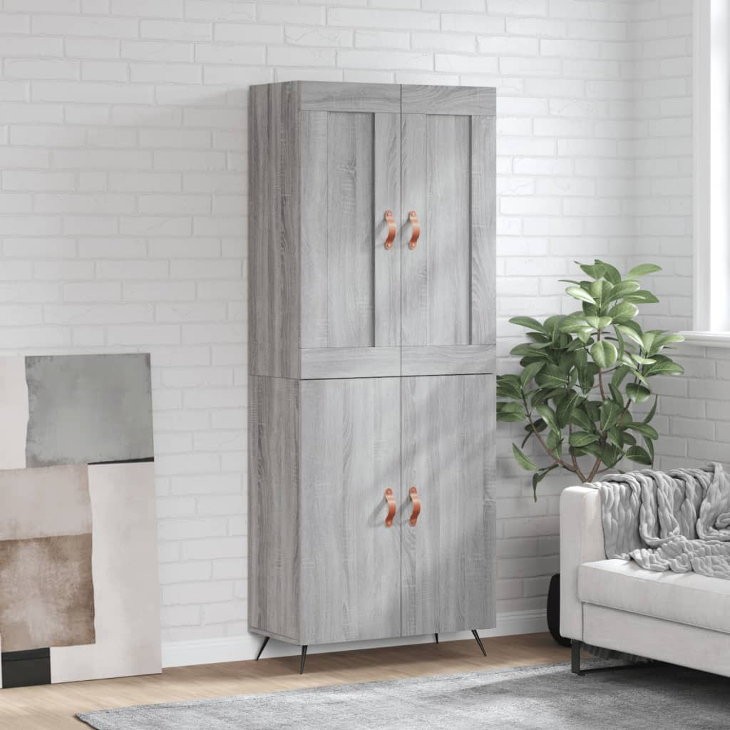 vidaXL Highboard Grau Sonoma 69,5x34x180 cm Holzwerkstoff