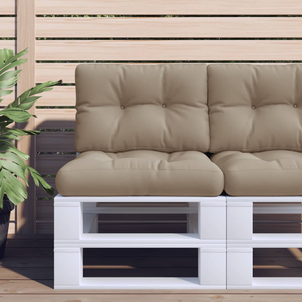 vidaXL Palettenkissen 2-tlg. Taupe Stoff