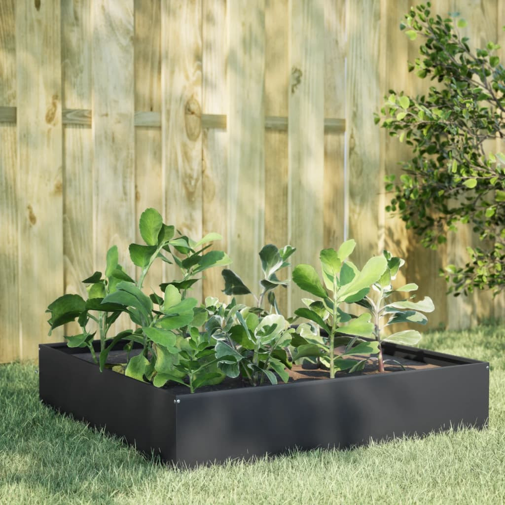 vidaXL Hochbeet Anthrazit 100x100x33,5 cm Stahl