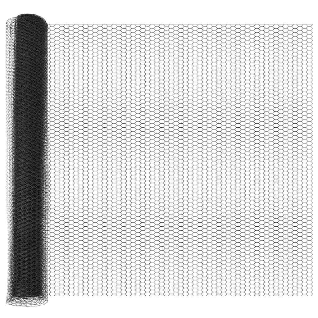 vidaXL Sechseckzaun mit Pfosten 25 x 1,4 m PVC-beschichteter Stahl