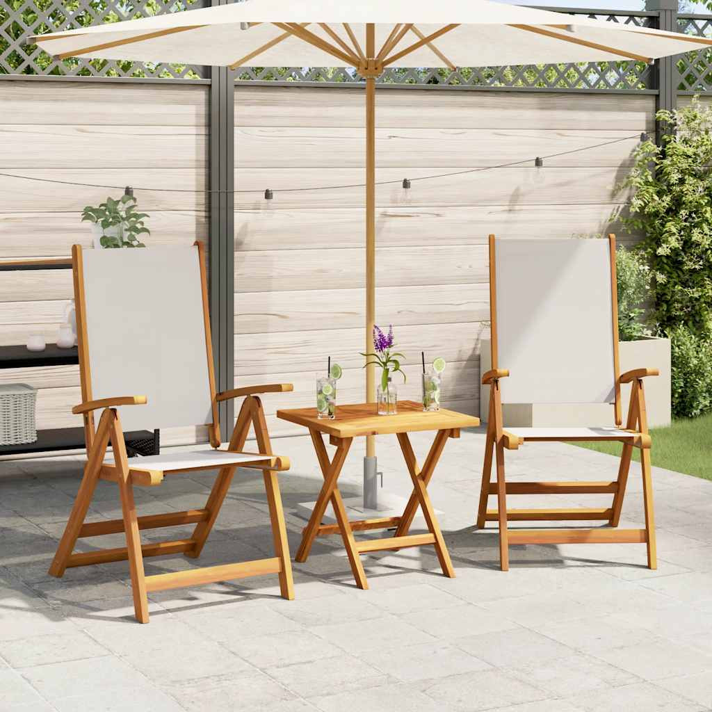 vidaXL Gartenstühle 2 Stk. Klappbar Massivholz Akazie und Textilene