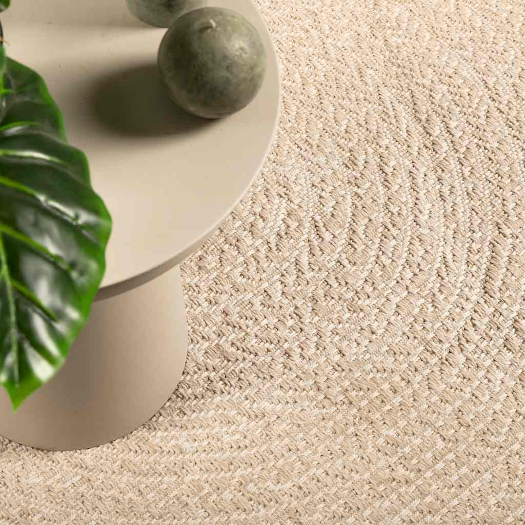 vidaXL Teppich ZIZUR Beige 120x170 cm Jute-Optik Indoor und Outdoor