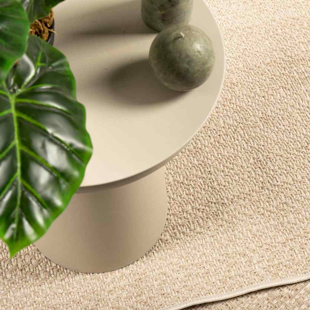vidaXL Teppich ZIZUR Beige 140x200 cm Jute-Optik Indoor und Outdoor