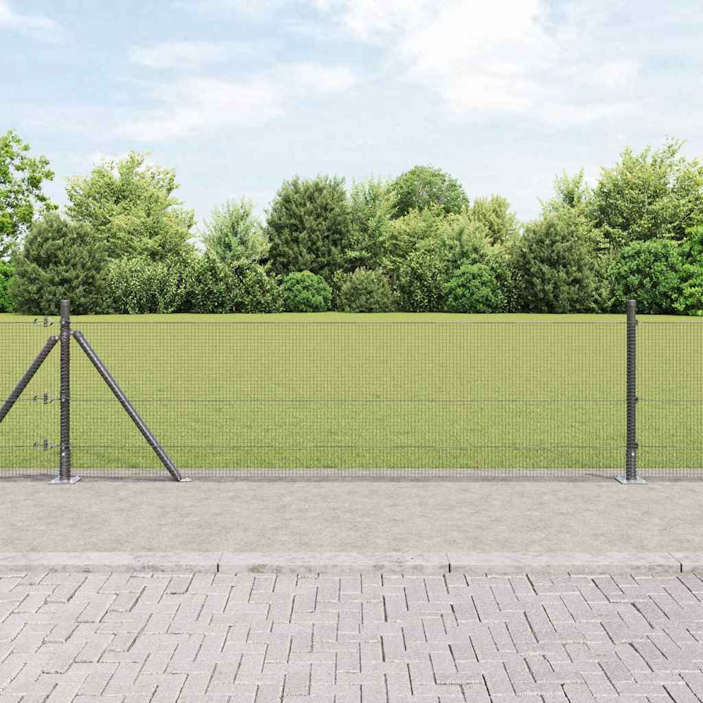 vidaXL Geschweißter Drahtzaun mit Betonsockel 10 x 0,4 m Grau Netz