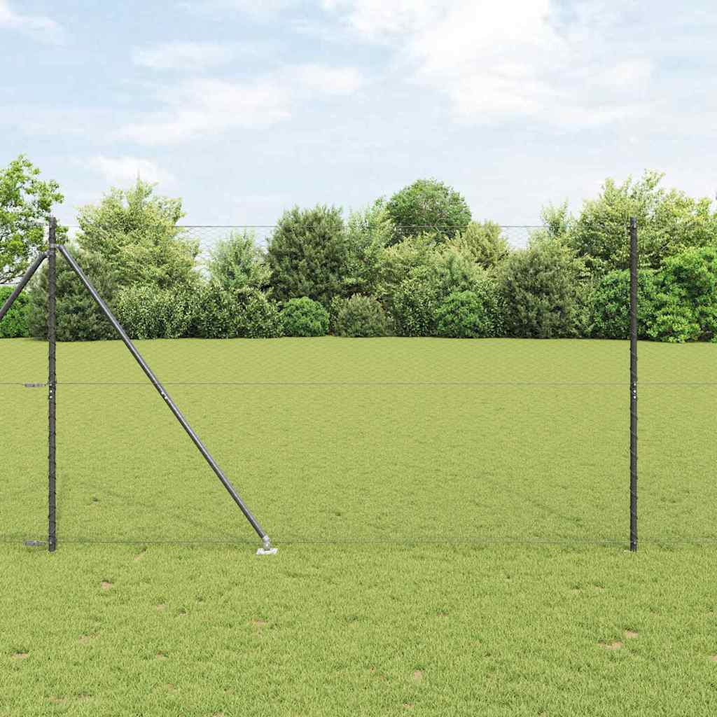 vidaXL Sechseckzaun mit Pfosten 25 x 1,6 m PVC-beschichteter Stahl