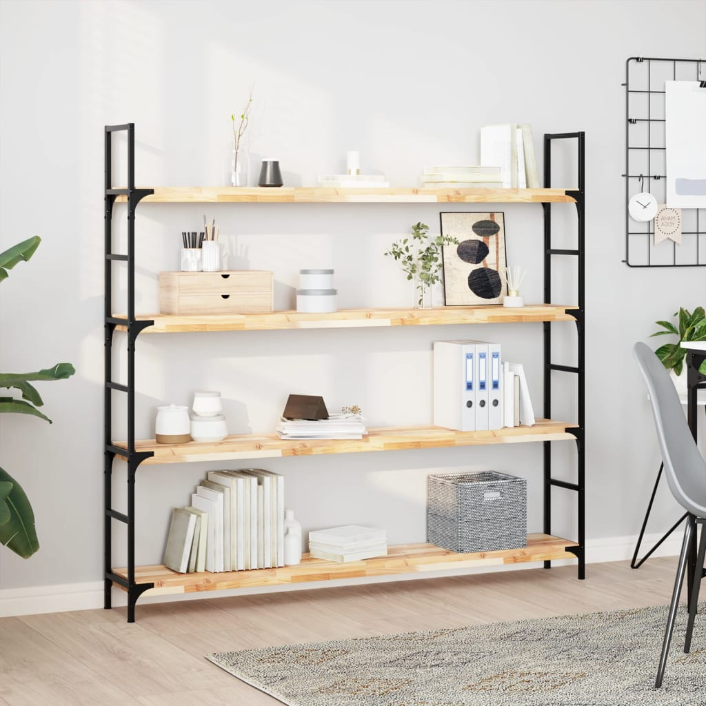 vidaXL Schweberegale 3 Stk. 140x20x4 cm Massivholz Akazie Unbehandelt