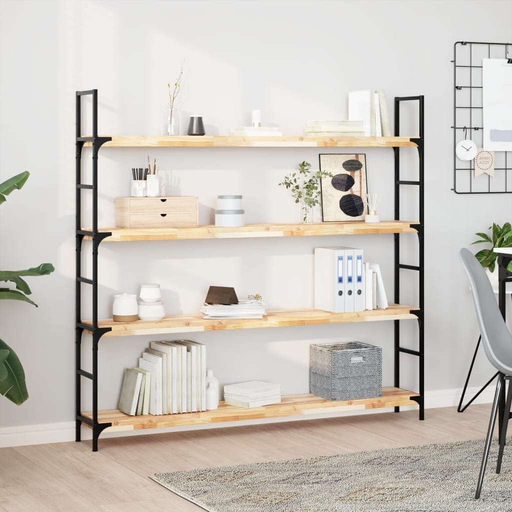 vidaXL Schweberegale 4 Stk. 160x20x4 cm Massivholz Akazie Unbehandelt