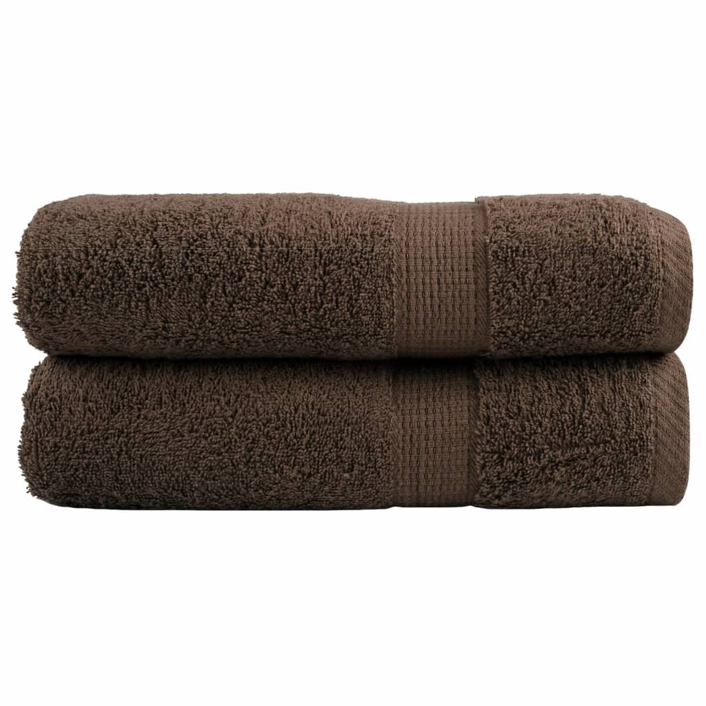 vidaXL Premium Handtücher SOLUND 2 Stk. Braun 50x100 cm 600 g/m²