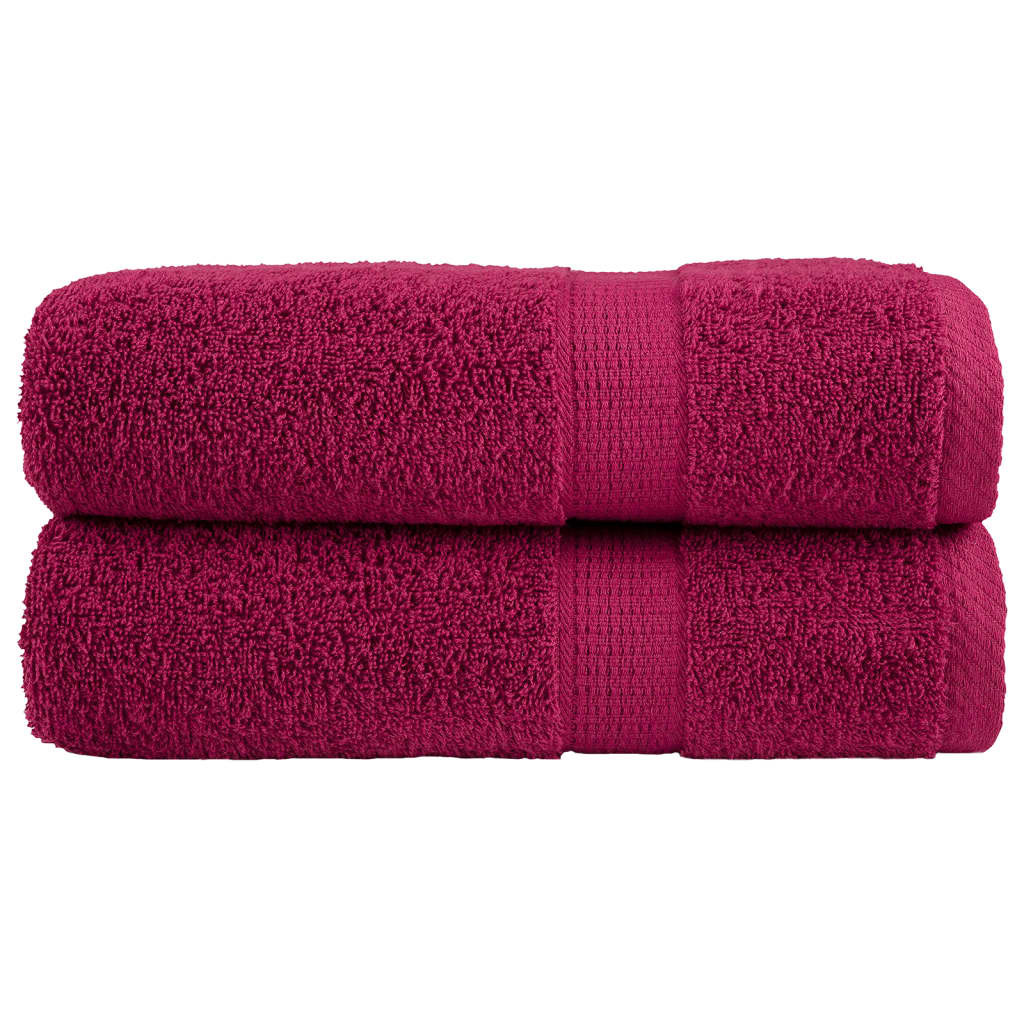 vidaXL Premium Duschtücher SOLUND 2 Stk. Bordeaux 70x140 cm 600 g/qm