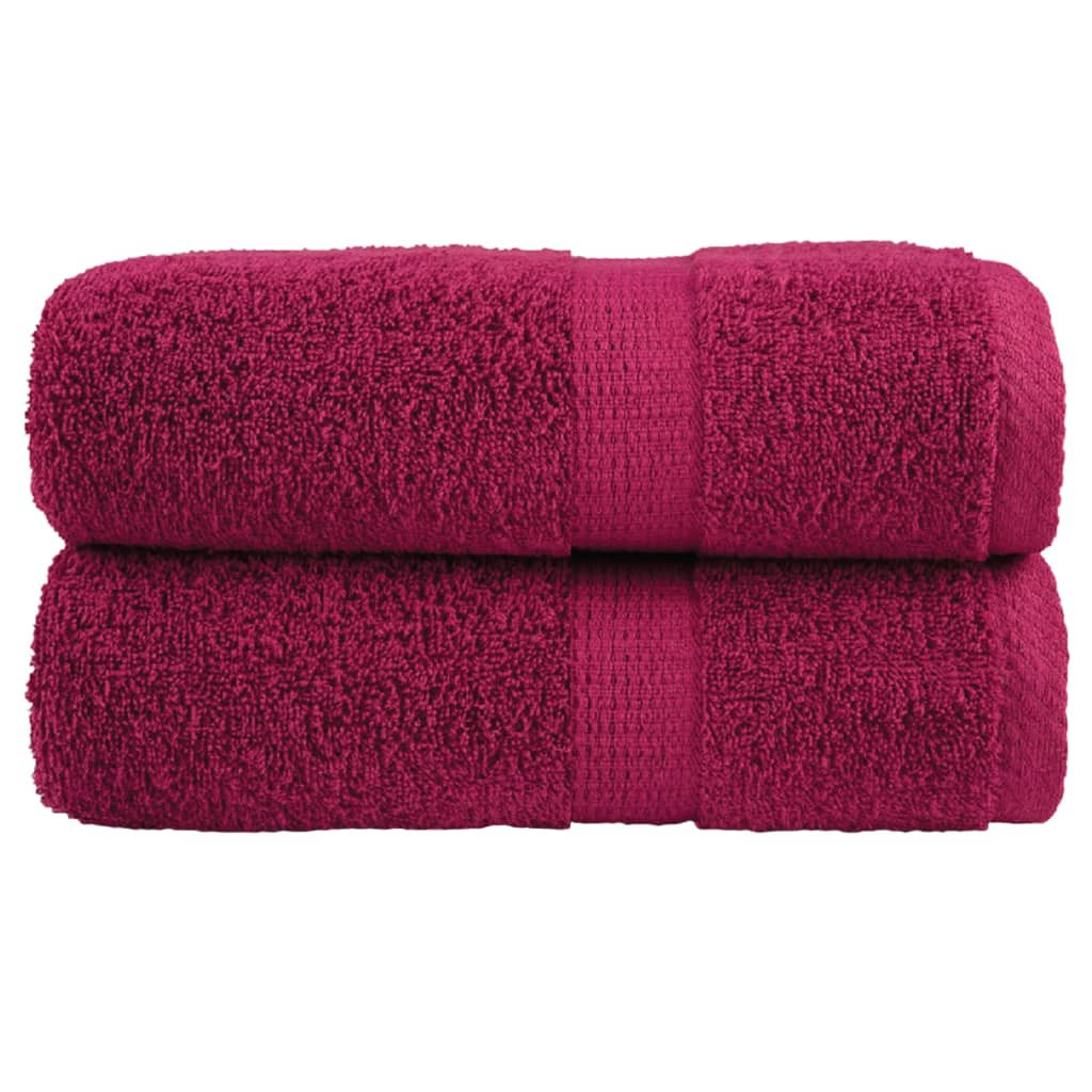 vidaXL Premium Gästetücher SOLUND 2 Stk. Bordeaux 30x50 cm 600 g/m²