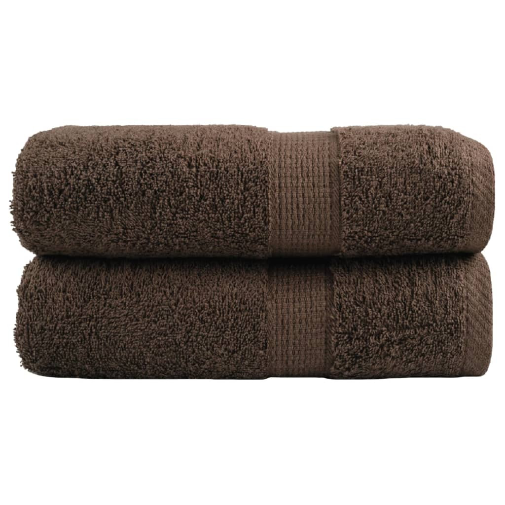 vidaXL Premium-Waschtücher SOLUND 2 Stk. Braun 30x30 cm 600 g/m²