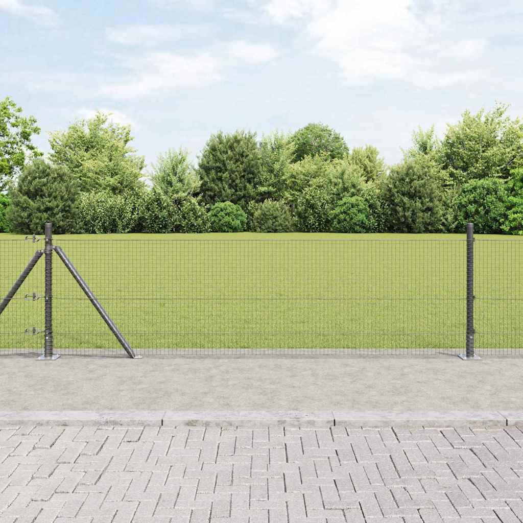 vidaXL Geschweißter Drahtzaun mit Betonsockel 10 x 0,4 m Grau Netz
