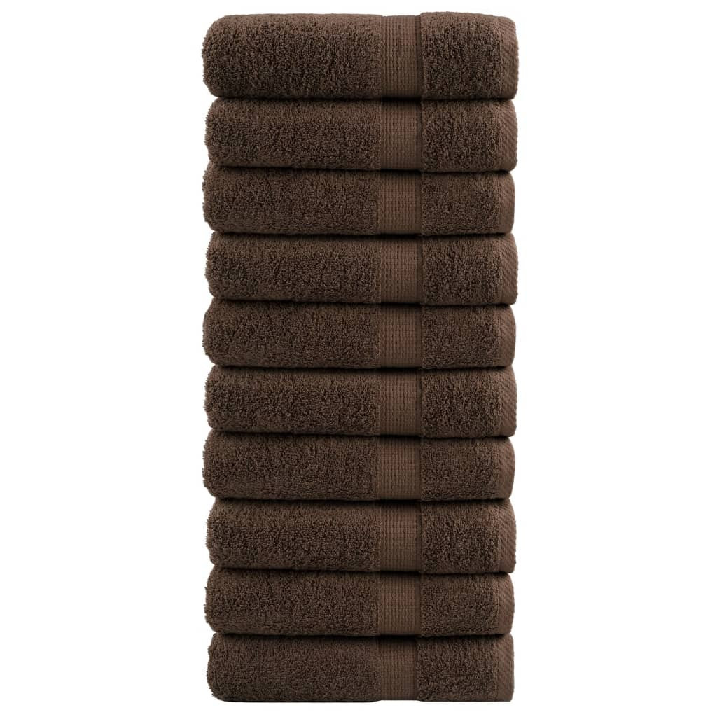 vidaXL Premium Duschtücher SOLUND 10 Stk. Braun 70x140 cm 600 g/m²