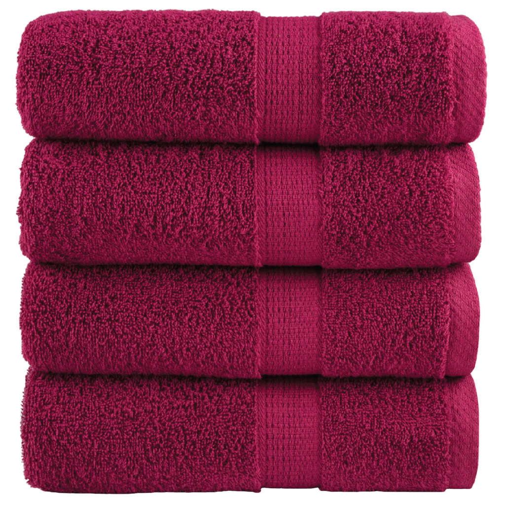 vidaXL Premium-Waschtücher SOLUND 4 Stk. Bordeaux 30x30 cm 600 g/m²