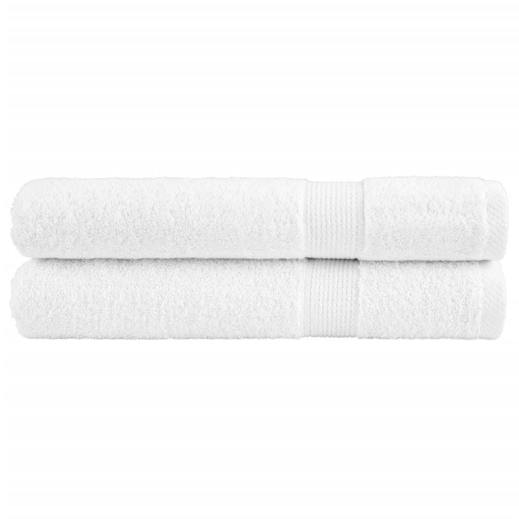 vidaXL Premium Handtücher SOLUND 2 Stk. Weiß 100x200 cm 600 g/m²