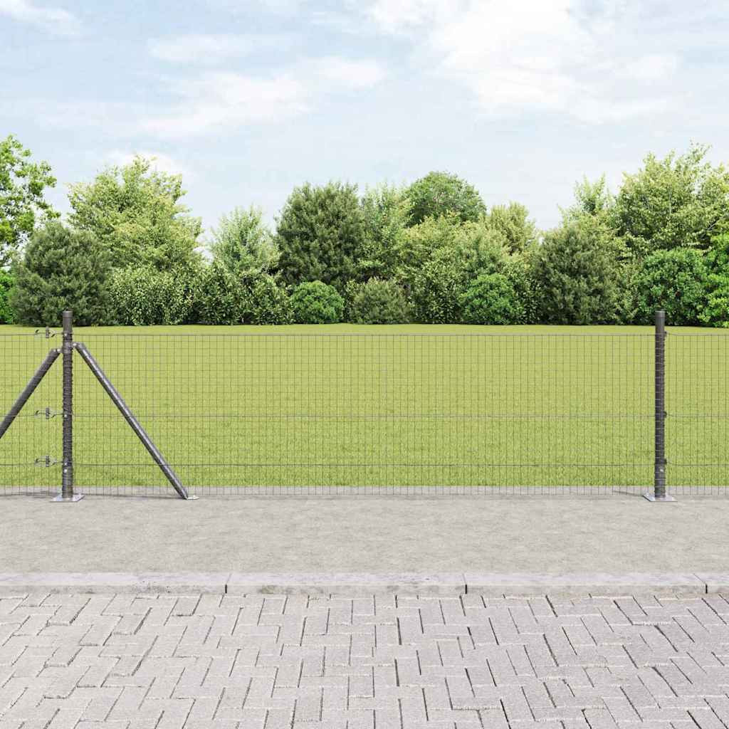 vidaXL Geschweißter Drahtzaun mit Betonsockel 10 x 0,4 m Grau Netz