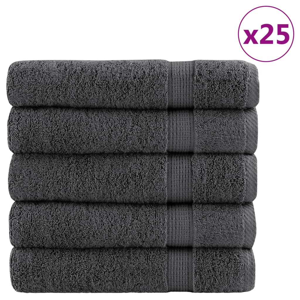 vidaXL Premium Duschtücher SOLUND 25 Stk. Anthrazit 70x140 cm 600 g/m²