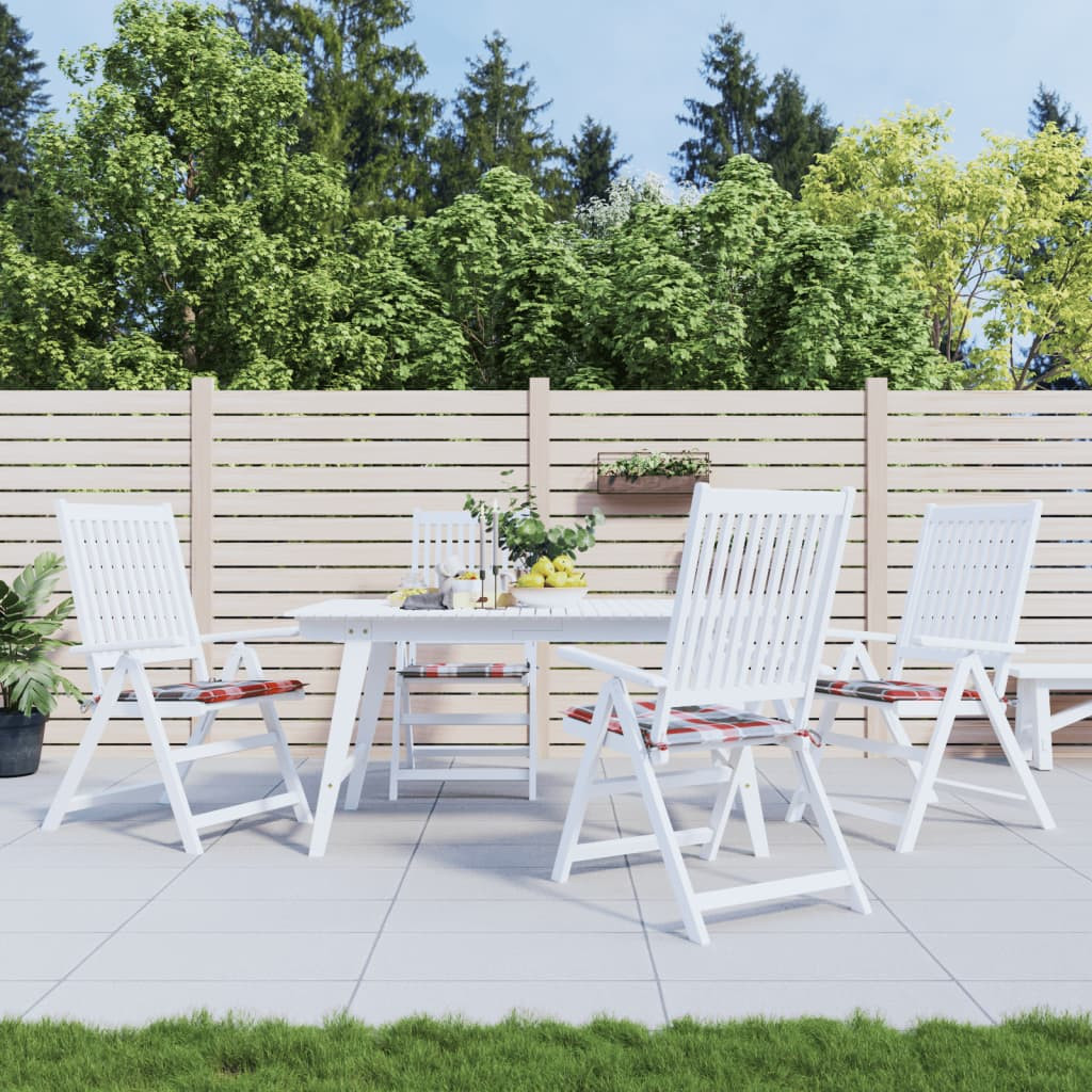 vidaXL Gartenstuhl-Kissen 4Stk. Rot Karomuster 50x50x4cm Oxford-Gewebe