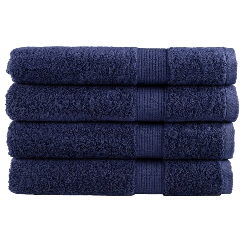 vidaXL Premium Saunatücher SOLUND 4 Stk. Marineblau 80x200 cm 600 g/m²