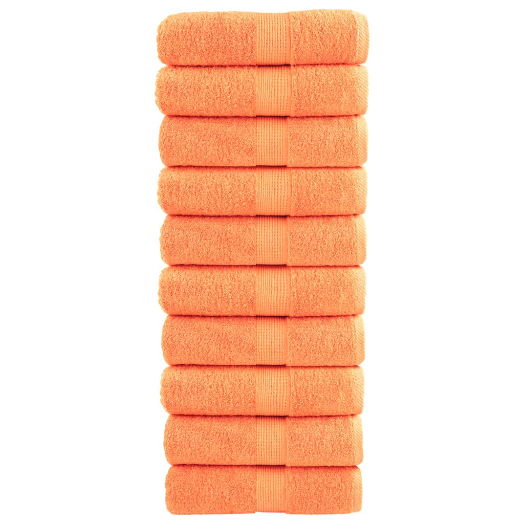vidaXL Premium-Gästetücher SOLUND 10 Stk. Orange 30x50 cm 600 g/m²