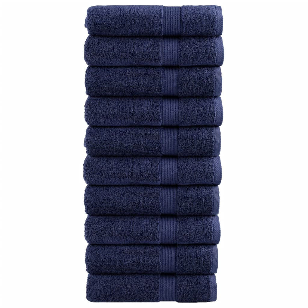 vidaXL Premium Handtücher SOLUND 10 Stk. Marineblau 50x100 cm 600 g/m²