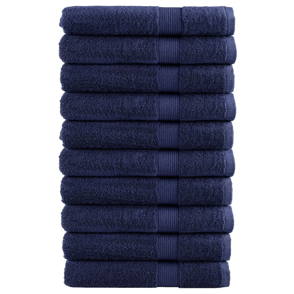 vidaXL Premium Handtücher SOLUND 10 Stk. Marineblau 100x200 cm 600 g/m²